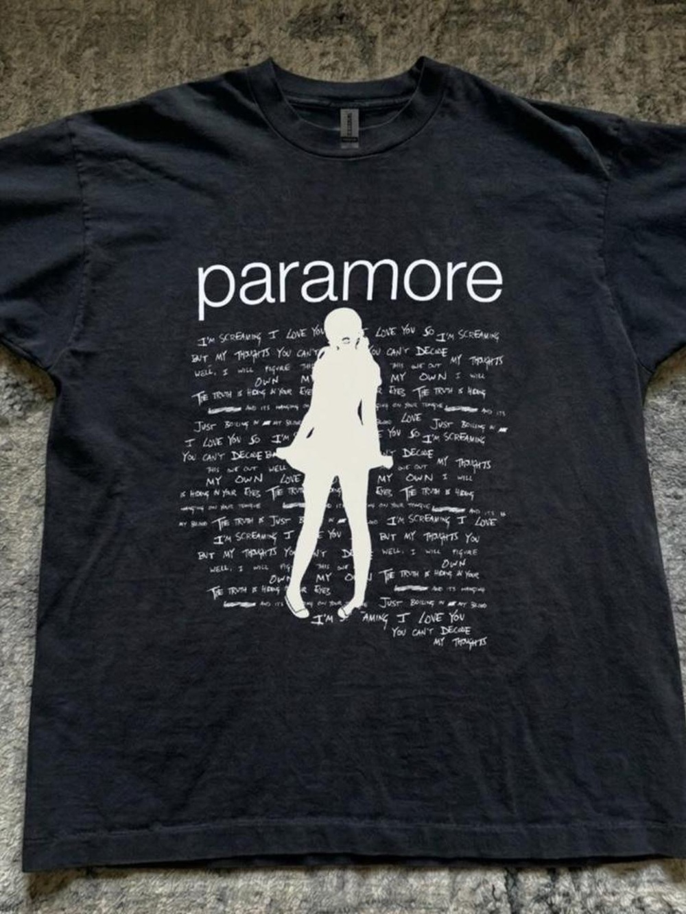 Gildan Black Paramore Tee with White Graphic